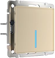 Выключатель сенсорный с подсветкой по Wi-Fi без рамки Werkel 1-кл. шампань металик картинка